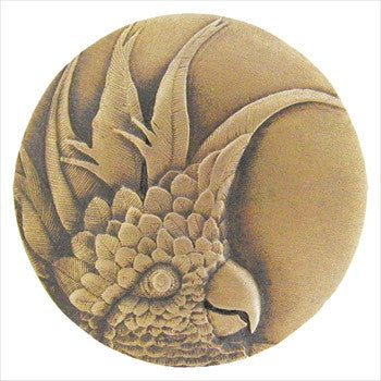 Notting Hill NHK-327-AB-L: Cockatoo (Small Left Side) Cabinet Knob - Antique Brass 1