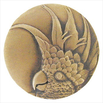 Notting Hill NHK-327-AB-R: Cockatoo (Large Right Side) Cabinet Knob - Antique Brass