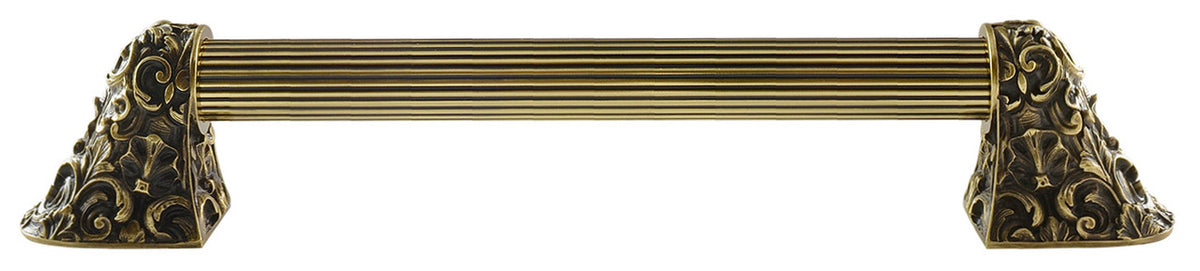 Notting Hill NHO-500-AB-14F: 10"cc Acanthus Appliance Pull w/Fluted Bar - Antique Brass