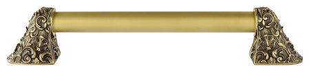 Notting Hill NHO-500-AB-16PL: 12"cc Acanthus Appliance Pull w/Plain Bar - Antique Brass
