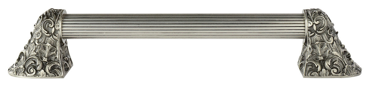 Notting Hill NHO-500-AP-14F: 10"cc Acanthus Appliance Pull w/Fluted Bar - Antique Pewter