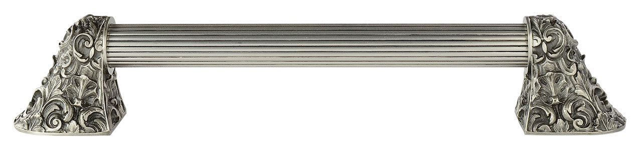 Notting Hill NHO-500-AP-14F: 10"cc Acanthus Appliance Pull w/Fluted Bar - Antique Pewter