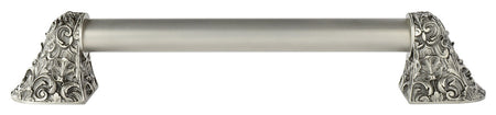 Notting Hill NHO-500-AP-16PL: 12"cc Acanthus Appliance Pull w/Plain Bar - Antique Pewter