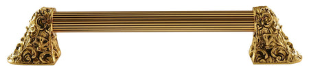 Notting Hill NHO-500-SG-14F: 10"cc Acanthus Appliance Pull w/Fluted Bar - 24K Satin Gold