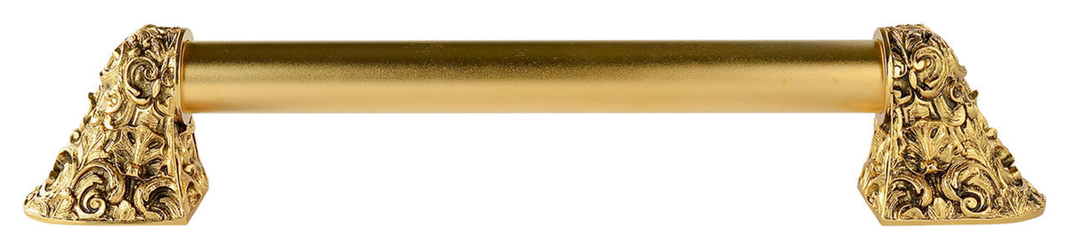 Notting Hill NHO-500-SG-14PL: 10"cc Acanthus Appliance Pull w/Plain Bar - 24K Satin Gold
