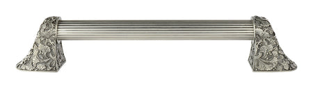 Notting Hill NHO-502-AP-12F: 8"cc Florid Leaves Appliance Pull w/Fluted Bar - Antique Pewter