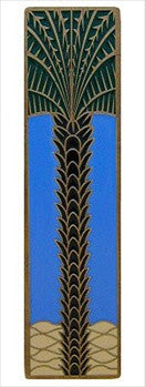 Notting Hill NHP-322-AB-C: 3" cc Royal Palm Cabinet Pull (vertical) - Periwinkle/Antique Brass