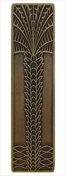 Notting Hill NHP-322-AB: 3" cc Royal Palm Cabinet Pull (vertical) - Antique Brass