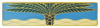 Notting Hill NHP-323-AB-C: 3" cc Royal Palm Cabinet Pull (horizontal) - Periwinkle/Antique Brass
