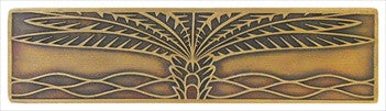 Notting Hill NHP-323-AB: 3" cc Royal Palm Cabinet Pull (horizontal) - Antique Brass