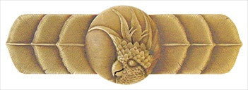 Notting Hill NHP-326-AB-R: 3" cc Cockatoo (Horizontal Right) Cabinet Pull - Antique Brass