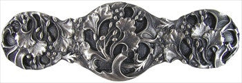 Notting Hill NHP-602-AP: 3" cc Florid Leaves Cabinet Pull - Antique Pewter