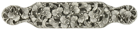 Notting Hill NHP-604-AP: 5" cc Florid Leaves Cabinet Pull - Antique Pewter
