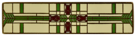 Notting Hill NHP-617-AB-A: 3" cc Prairie Tulips Cabinet Pull - Spring Green/Antique Brass