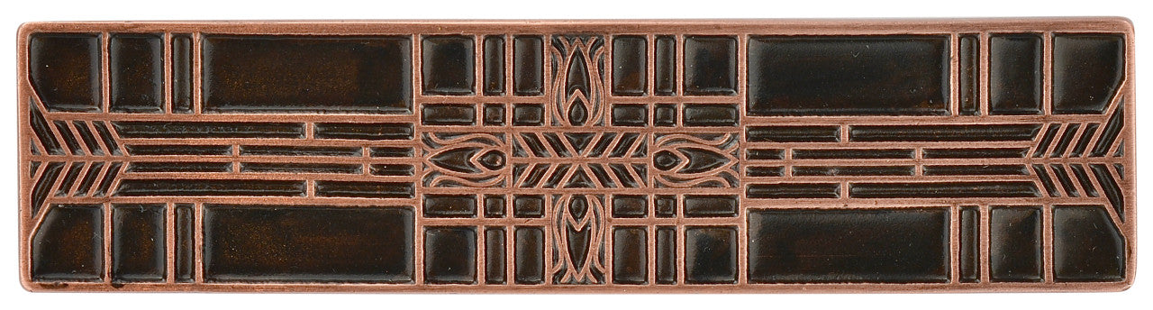 Notting Hill NHP-617-AC: 3" cc Prairie Tulips Cabinet Pull - Antique Copper