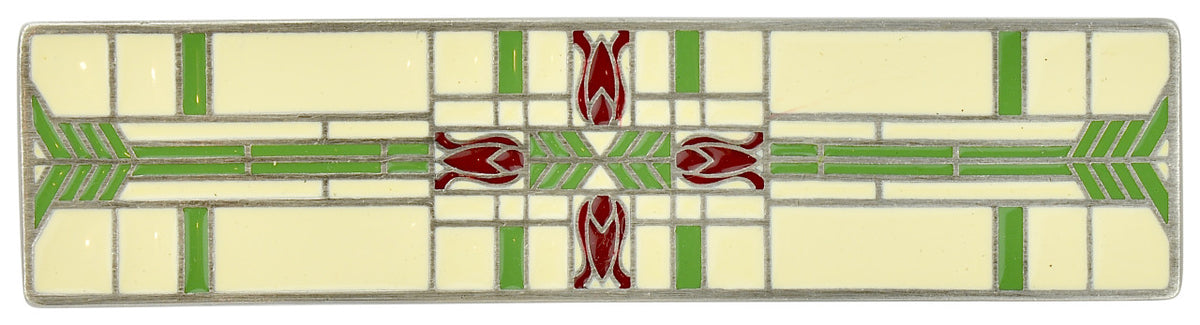 Notting Hill NHP-617-AP-A: 3" cc Prairie Tulips Cabinet Pull - Spring Green/Antique Pewter