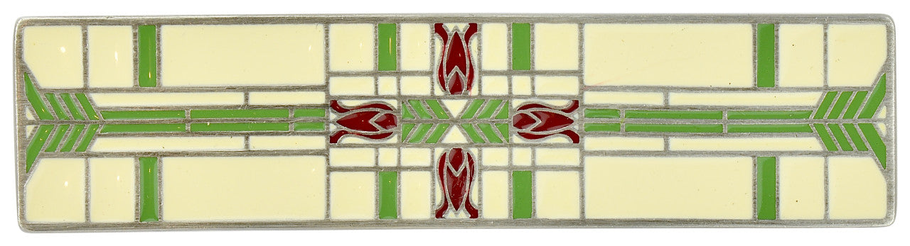Notting Hill NHP-617-AP-A: 3" cc Prairie Tulips Cabinet Pull - Spring Green/Antique Pewter