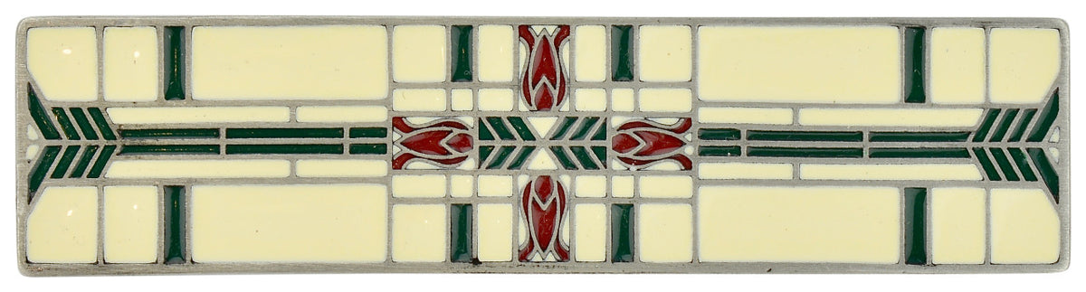 Notting Hill NHP-617-AP-C: 3" cc Prairie Tulips  Cabinet Pull - Evergreen/Antique Pewter