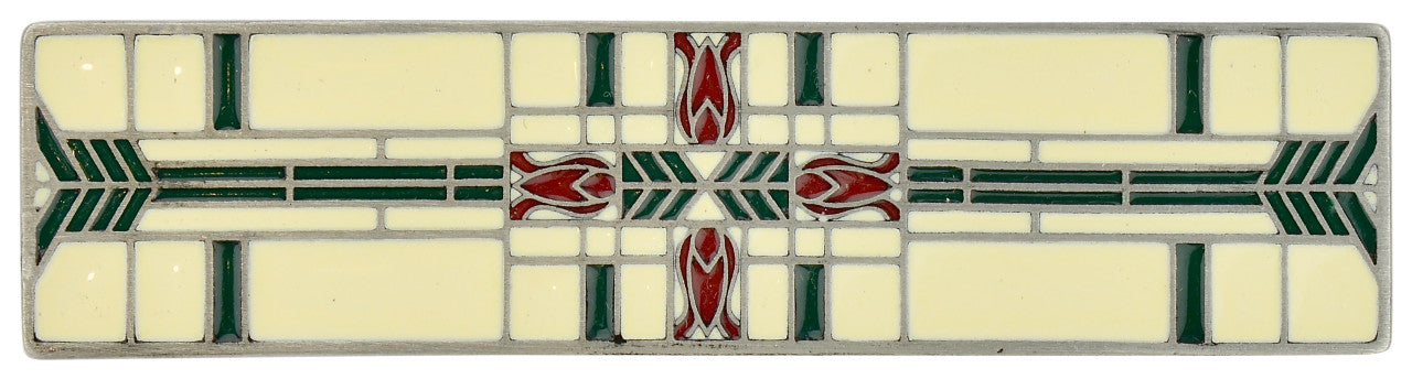 Notting Hill NHP-617-AP-C: 3" cc Prairie Tulips  Cabinet Pull - Evergreen/Antique Pewter