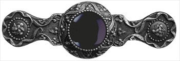 Notting Hill NHP-624-AP-O: 3" cc Victorian Jewel Cabinet Pull - Black Onyx/Antique Pewter