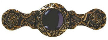 Notting Hill NHP-624-G-O: 3" cc Victorian Jewel Cabinet Pull - Black Onyx/24K Gold Plate