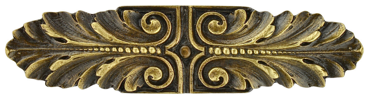 Notting Hill NHP-625-AB: 3" cc Opulent Scroll Cabinet Pull - Antique Brass