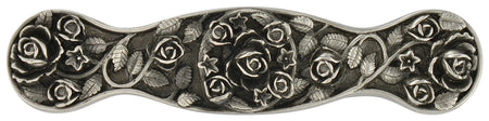 Notting Hill NHP-626-AP: 3" cc Saratoga Rose Cabinet Pull - Antique Pewter