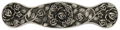 Notting Hill NHP-626-AP: 3" cc Saratoga Rose Cabinet Pull - Antique Pewter