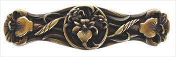 Notting Hill NHP-628-AB: 3" cc River Iris Cabinet Pull - Antique Brass