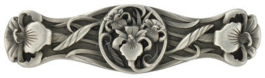 Notting Hill NHP-628-AP: 3" cc River Iris Cabinet Pull - Antique Pewter