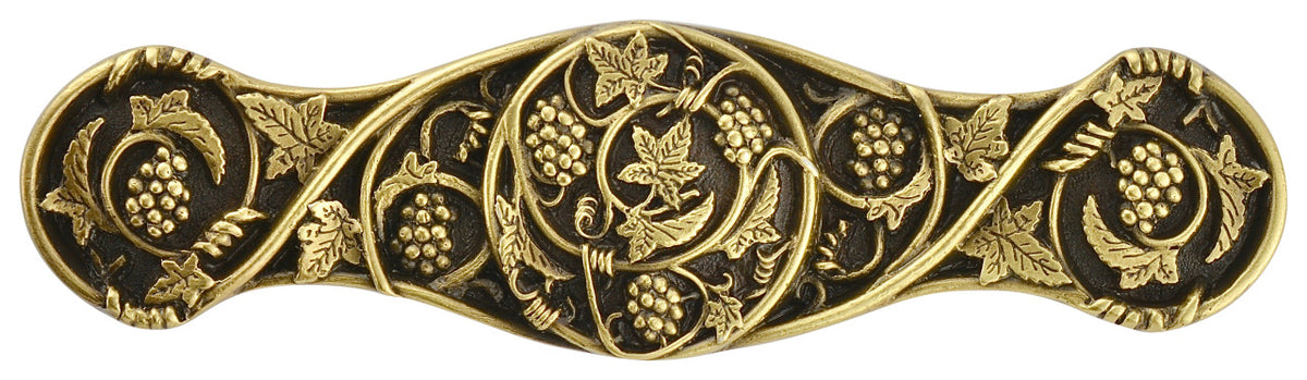Notting Hill NHP-629-AB: 3" cc Grapevines Cabinet Pull - Antique Brass