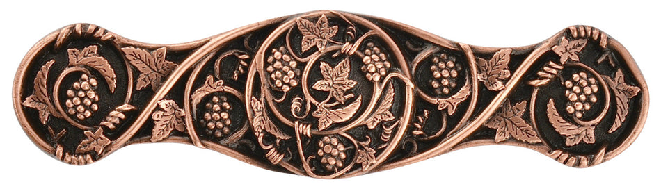 Notting Hill NHP-629-AC: 3" cc Grapevines Cabinet Pull - Antique Copper