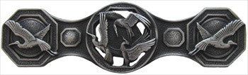 Notting Hill NHP-637-AP: 3" cc Crane Dance Cabinet Pull - Antique Pewter