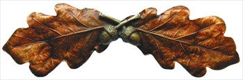 Notting Hill NHP-644-BHT: 3" cc Oak Leaf Cabinet Pull - Brass