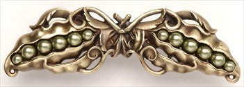Notting Hill NHP-650-AB: 3" cc Pearly Peapod Cabinet Pull - Antique Brass