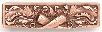 Notting Hill NHP-652-AC: 3" cc Leafy Carrot Cabinet Pull - Antique Copper