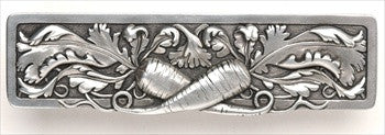 Notting Hill NHP-652-BP: 3" cc Leafy Carrot Cabinet Pull - Brilliant Pewter