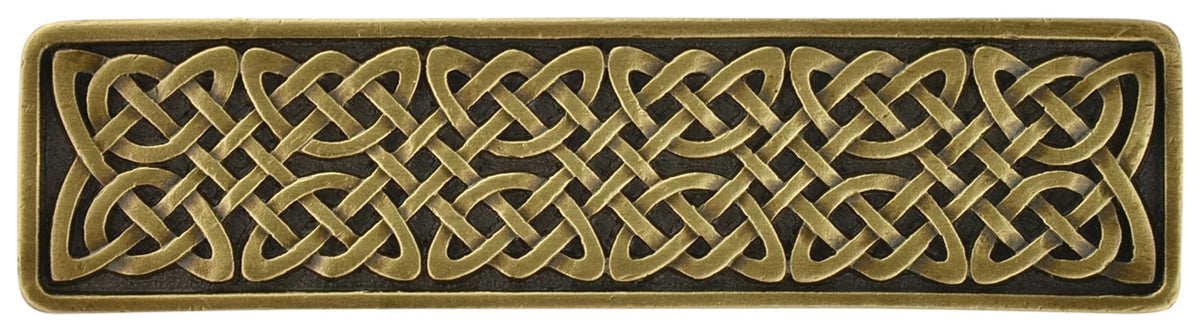 Notting Hill NHP-657-AB: 3" cc Celtic Isles Cabinet Pull - Antique Brass