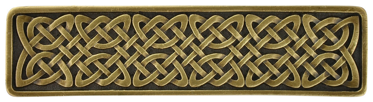 Notting Hill NHP-657-AB: 3" cc Celtic Isles Cabinet Pull - Antique Brass
