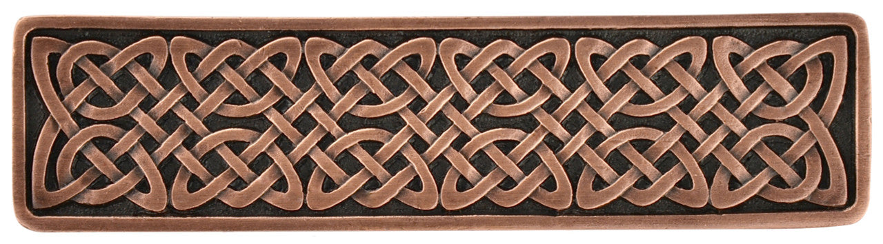 Notting Hill NHP-657-AC: 3" cc Celtic Isles Cabinet Pull - Antique Copper
