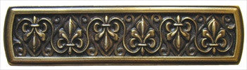 Notting Hill NHP-660-AB: 3" cc Fleur-De-Lis Cabinet Pull - Antique Brass