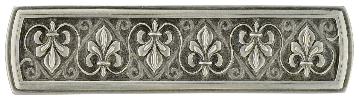 Notting Hill NHP-660-AP: 3" cc Fleur-De-Lis Cabinet Pull - Antique Pewter