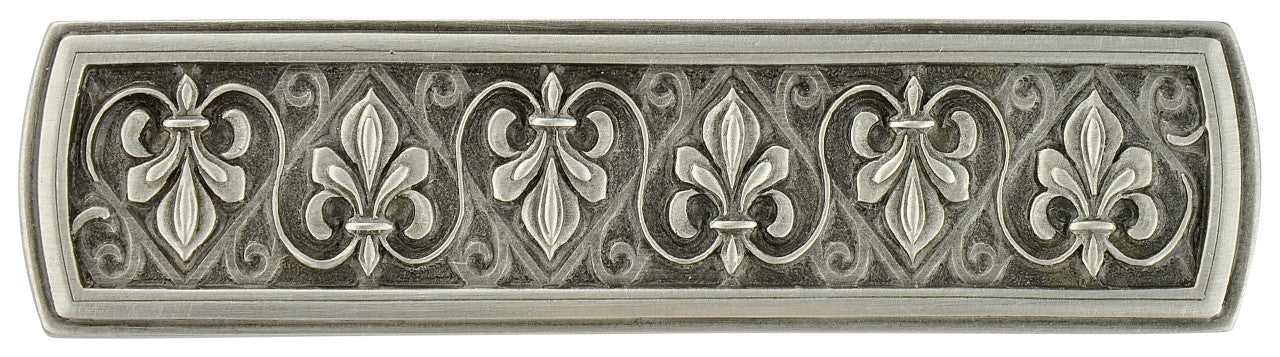 Notting Hill NHP-660-AP: 3" cc Fleur-De-Lis Cabinet Pull - Antique Pewter