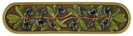 Notting Hill NHP-669-BHT: 3" cc Olive Branch Cabinet Pull - Brass