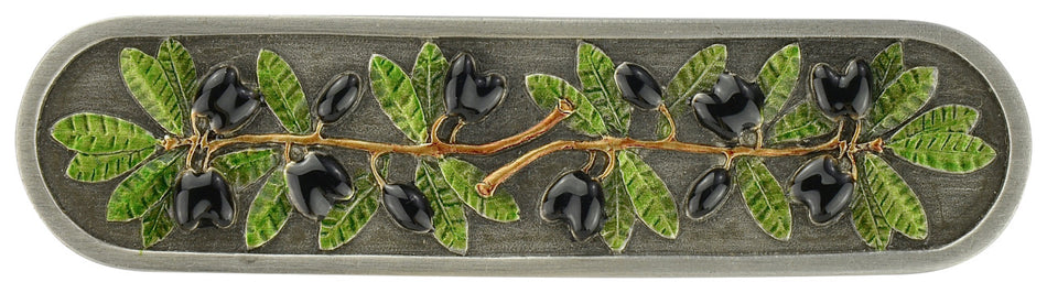 Notting Hill NHP-669-PHT: 3" cc Olive Branch Cabinet Pull - Pewter