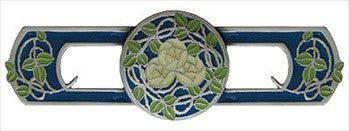 Notting Hill NHP-671-AP-B: 3" cc Delaney's Rose Cabinet Pull - Blue/Antique Pewter