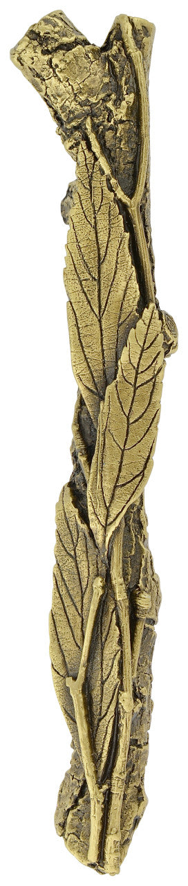 Notting Hill NHP-672-AB-L: 3" cc Leafy Branch (Left Side) Cabinet Pull - Antique Brass