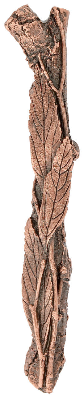 Notting Hill NHP-672-AC-L: 3" cc Leafy Branch (Left Side) Cabinet Pull - Antique Copper