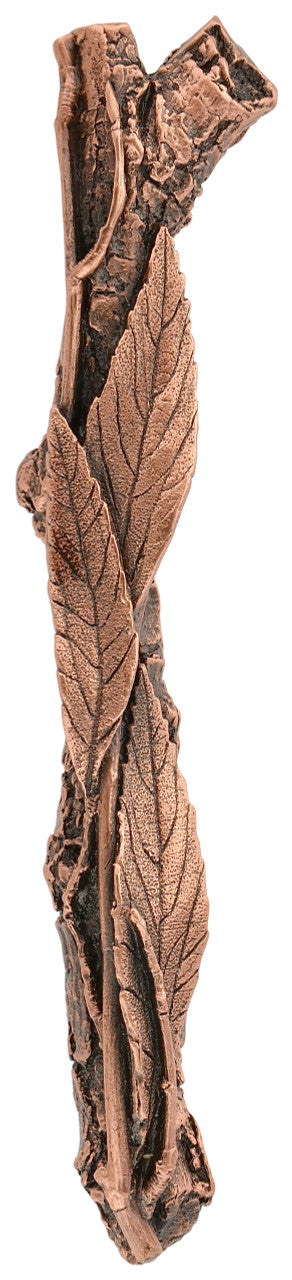 Notting Hill NHP-672-AC-R: 3" cc Leafy Branch (Right Side) Cabinet Pull - Antique Copper