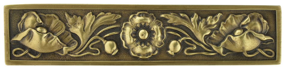 Notting Hill NHP-675-AB: 3" cc Poppy Cabinet Pull - Antique Brass